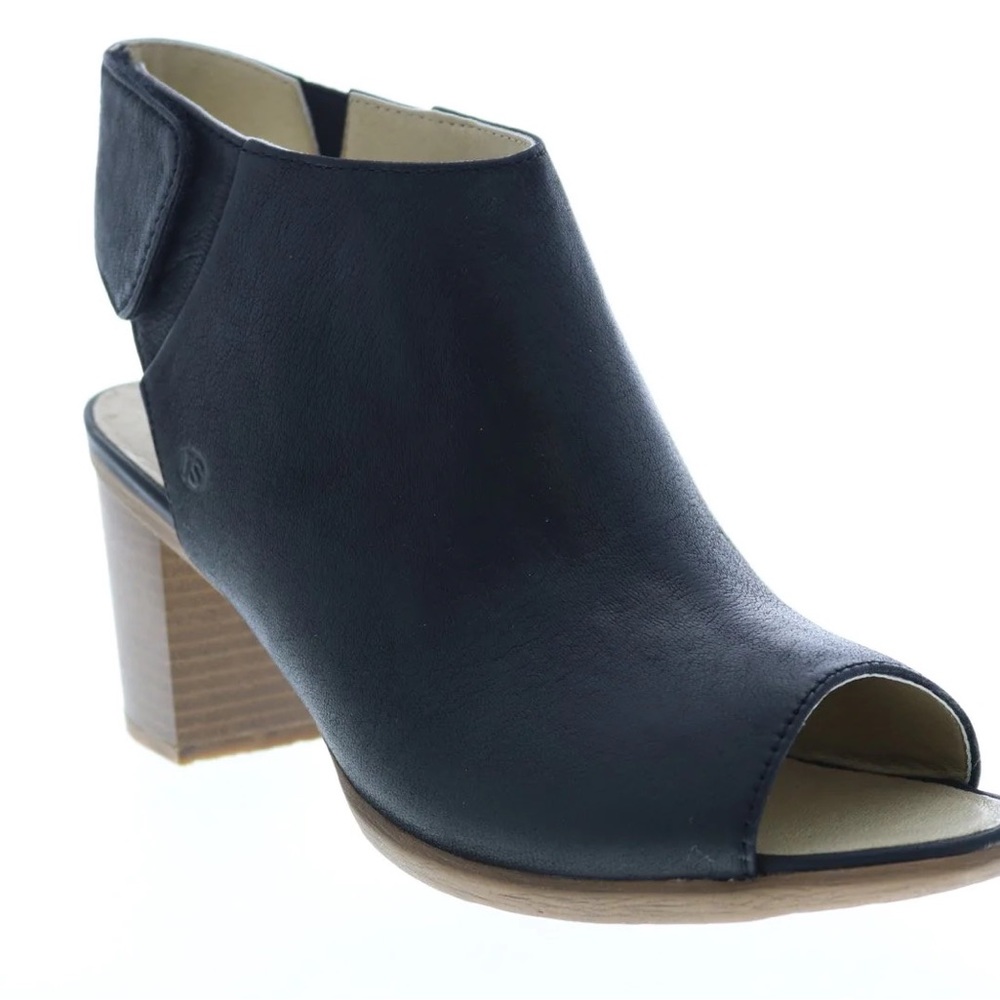 Josef Seibel Bonnie Peep Toe Womens Leather Black Boot Heel Size 41 10 Pre-owned